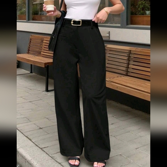 Women's Casual Solid Color Suit Pants - Picture 1 of 3